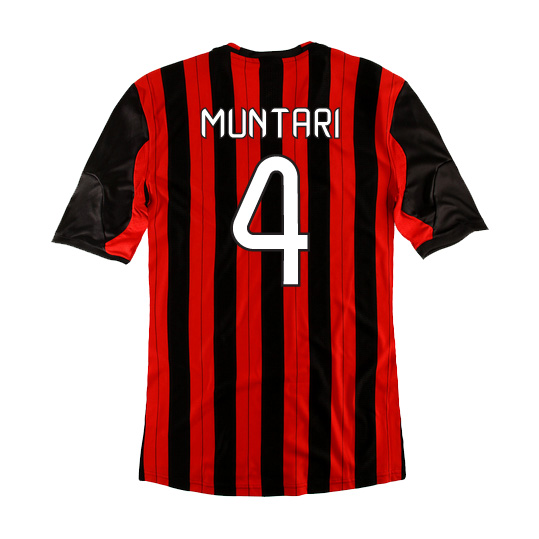 13-14 AC Milan Home #4 Muntari Soccer Jersey Shirt - Click Image to Close